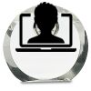 [CRY169] 4.5" Round Crystal Clock Thumbnail