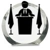 [CRY169] 4.5" Round Crystal Clock Thumbnail