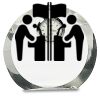 [CRY169] 4.5" Round Crystal Clock Thumbnail