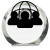 [CRY169] 4.5" Round Crystal Clock Thumbnail