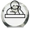 [CRY169] 4.5" Round Crystal Clock Thumbnail