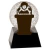 [CRY6101L] 5" Crystal Golf Ball Clock Thumbnail