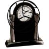 [T307] 8.25" Black/Silver Piano Finish Clock Thumbnail