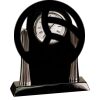 [T307] 8.25" Black/Silver Piano Finish Clock Thumbnail